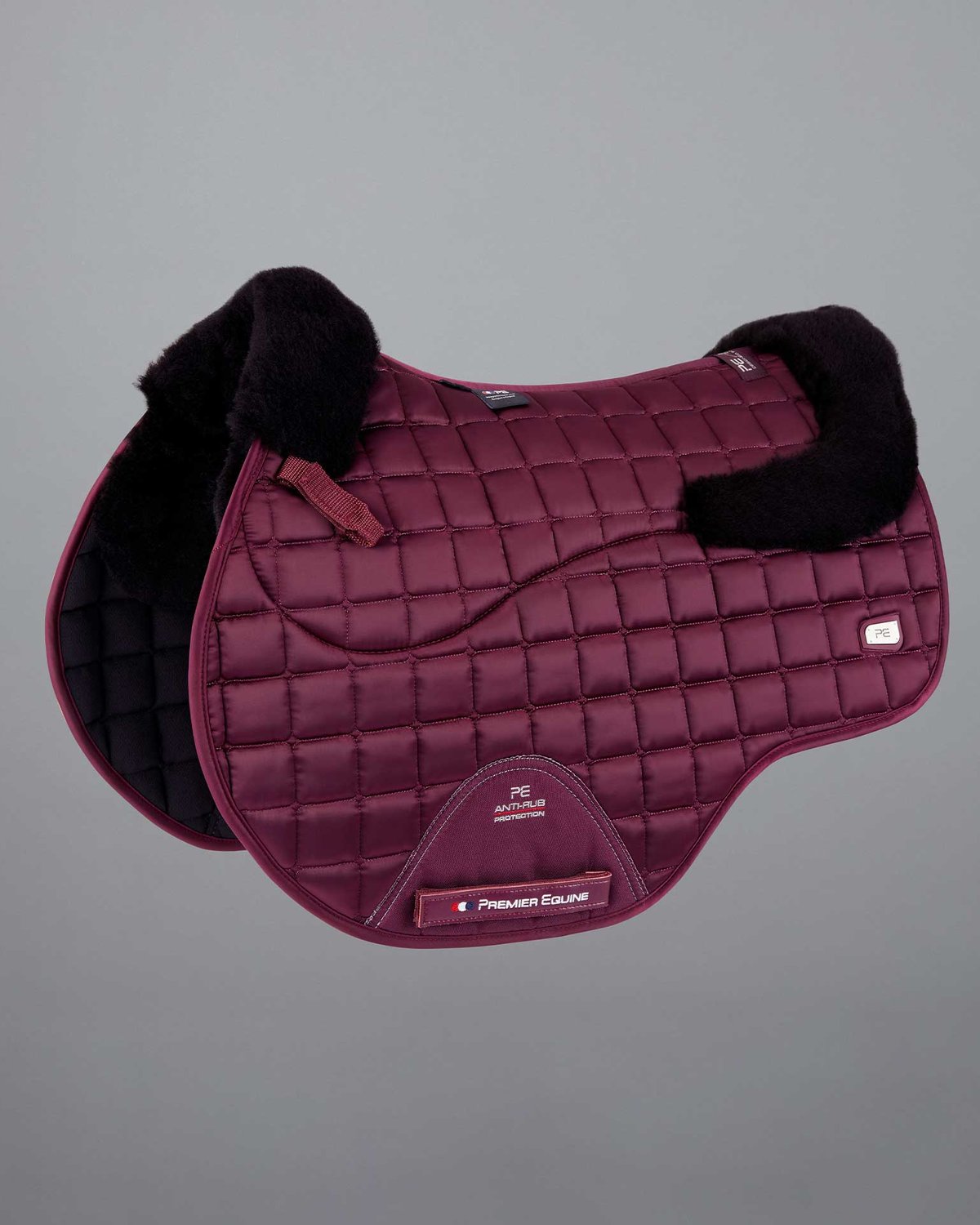 Premier Equine Atlantis Wine Wool GP/Jump Saddle Pad - Luxury Quilted Design