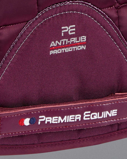 Premier Equine Atlantis Wine Saddle Pad: Equestrian Wool GP/Jump Square for Horse Riding Comfort & Anti-Rub Protection