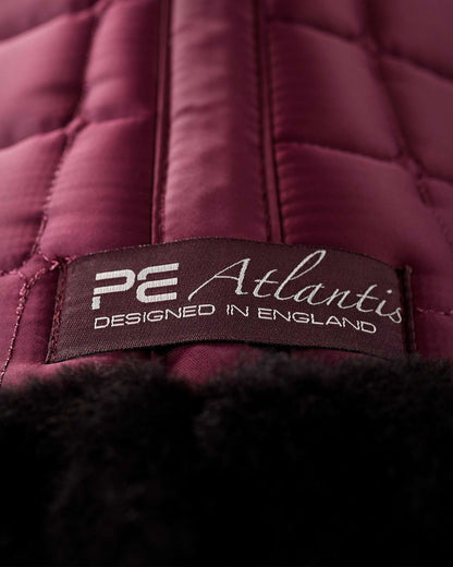 Premier Equine Atlantis Wine Saddle Pad with Black Wool: GP/Jump Square, Designed in England.