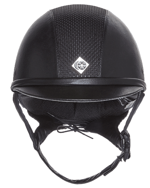 Charles Owen Ayr8 Plus Leather Look Riding Helmet - Black Equestrian Protective Gear