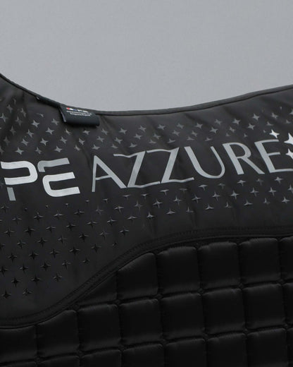 PREMIER EQUINE AZZURE Anti-Slip Satin Dressage Square Black Saddle Pad - High Wither, Comfort, and Style