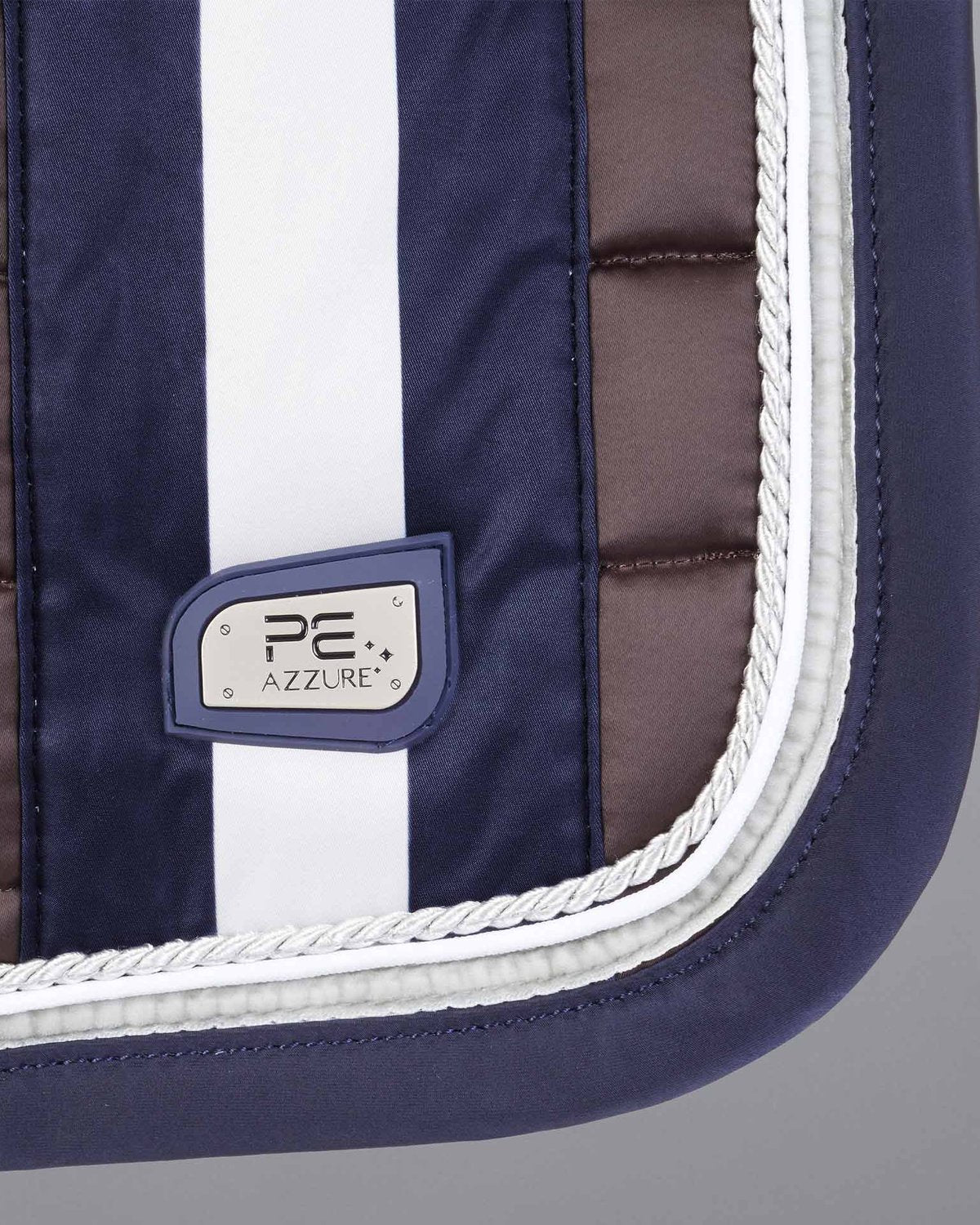 Premier Equine Azzure Saddle Pad: Brown Dressage Pad with Anti-Slip Tech Grip & Luxury Satin Finish - Shop Equiflair
