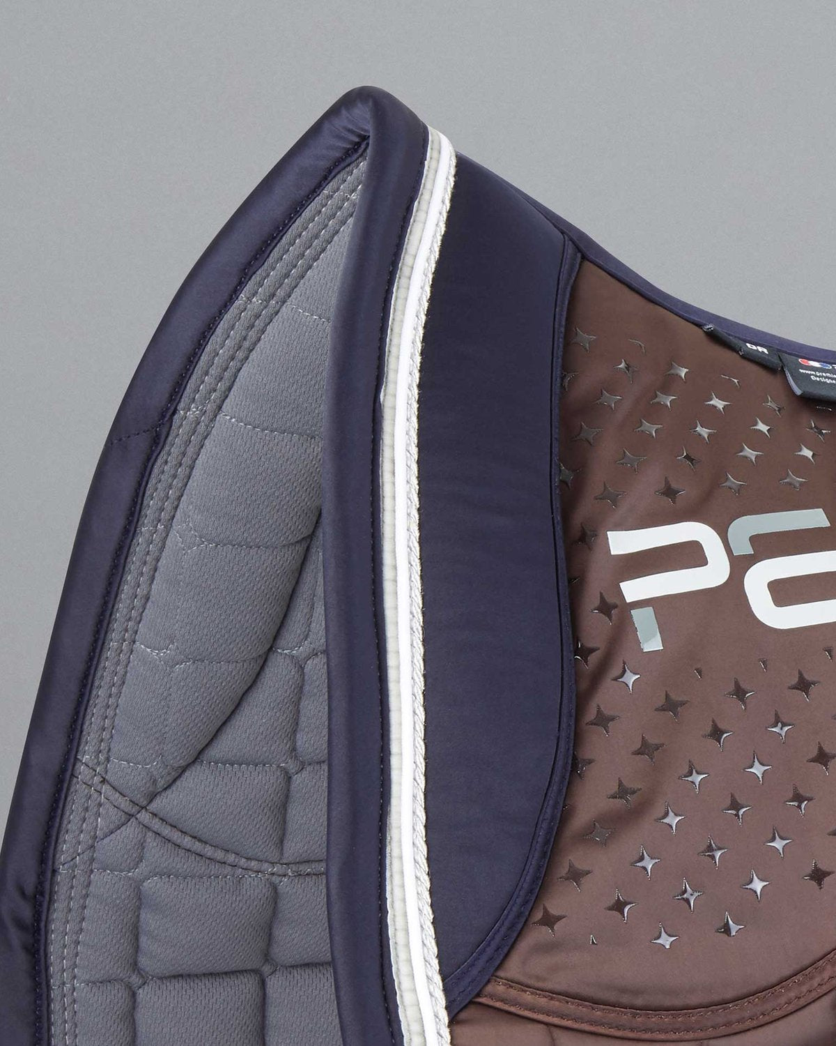 Premier Equine Azzure Brown Dressage Saddle Pad: Anti-Slip, Satin Finish, High Wither Design