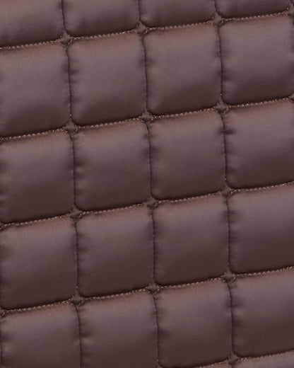 Premier Equine Azzure Brown Quilted Dressage Square Pad - Anti-Slip Satin Saddle Pad