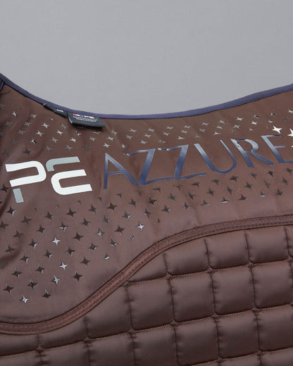 Premier Equine Azzure Dressage Saddle Pad - Anti-Slip, Brown Satin Finish