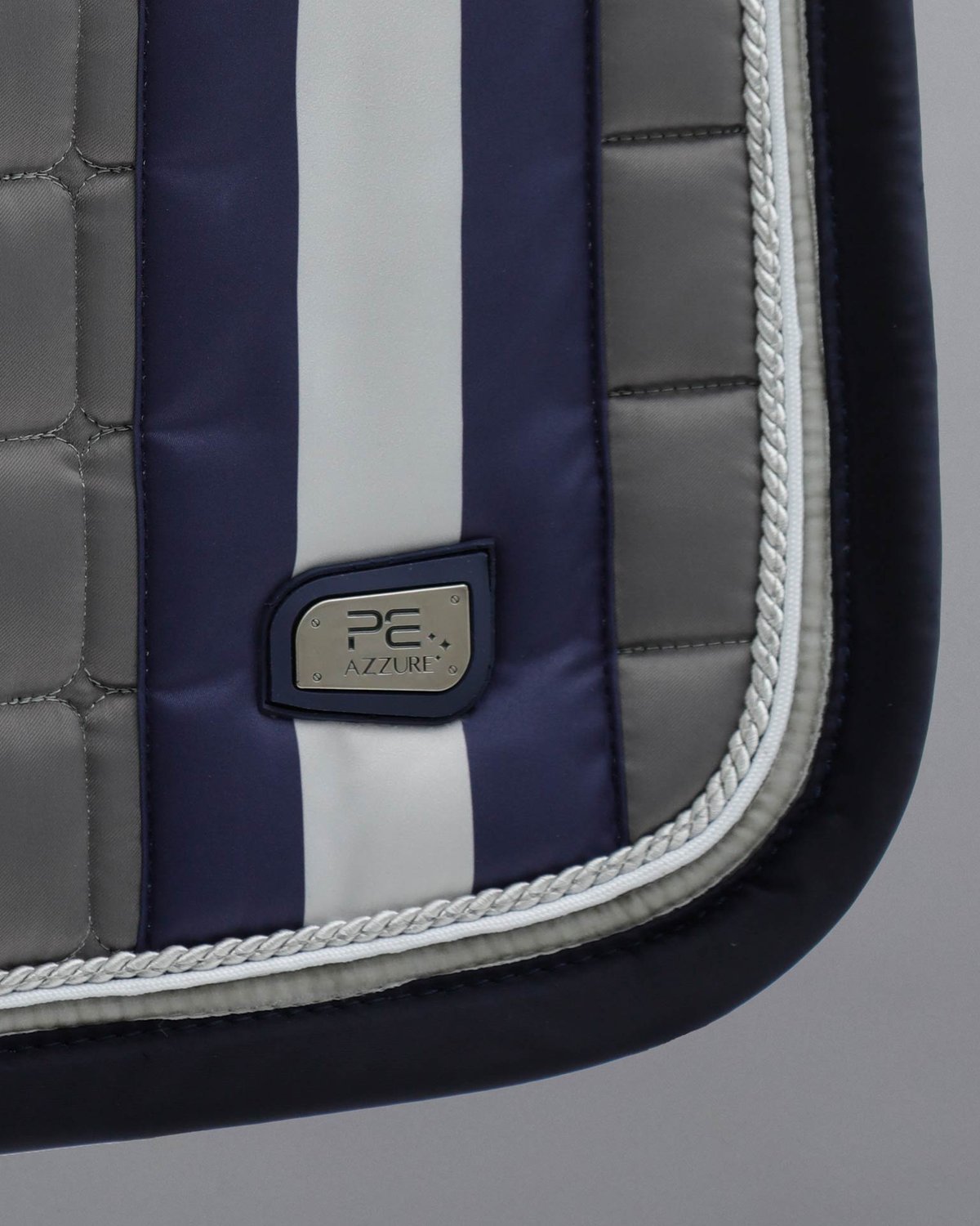 PREMIER EQUINE AZZURE Dressage Saddle Pad - Anti-Slip, Satin, Grey. Horse Tack, Equestrian Equipment