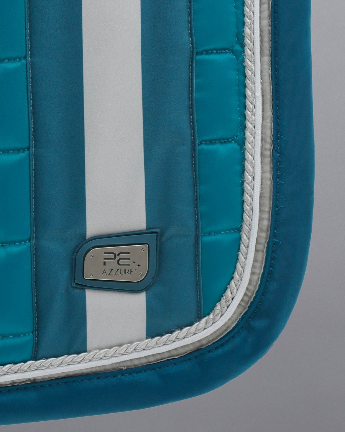 Premier Equine Azure Turquoise Dressage Square Saddle Pad - Anti-Slip Satin Pad with Tech Grip