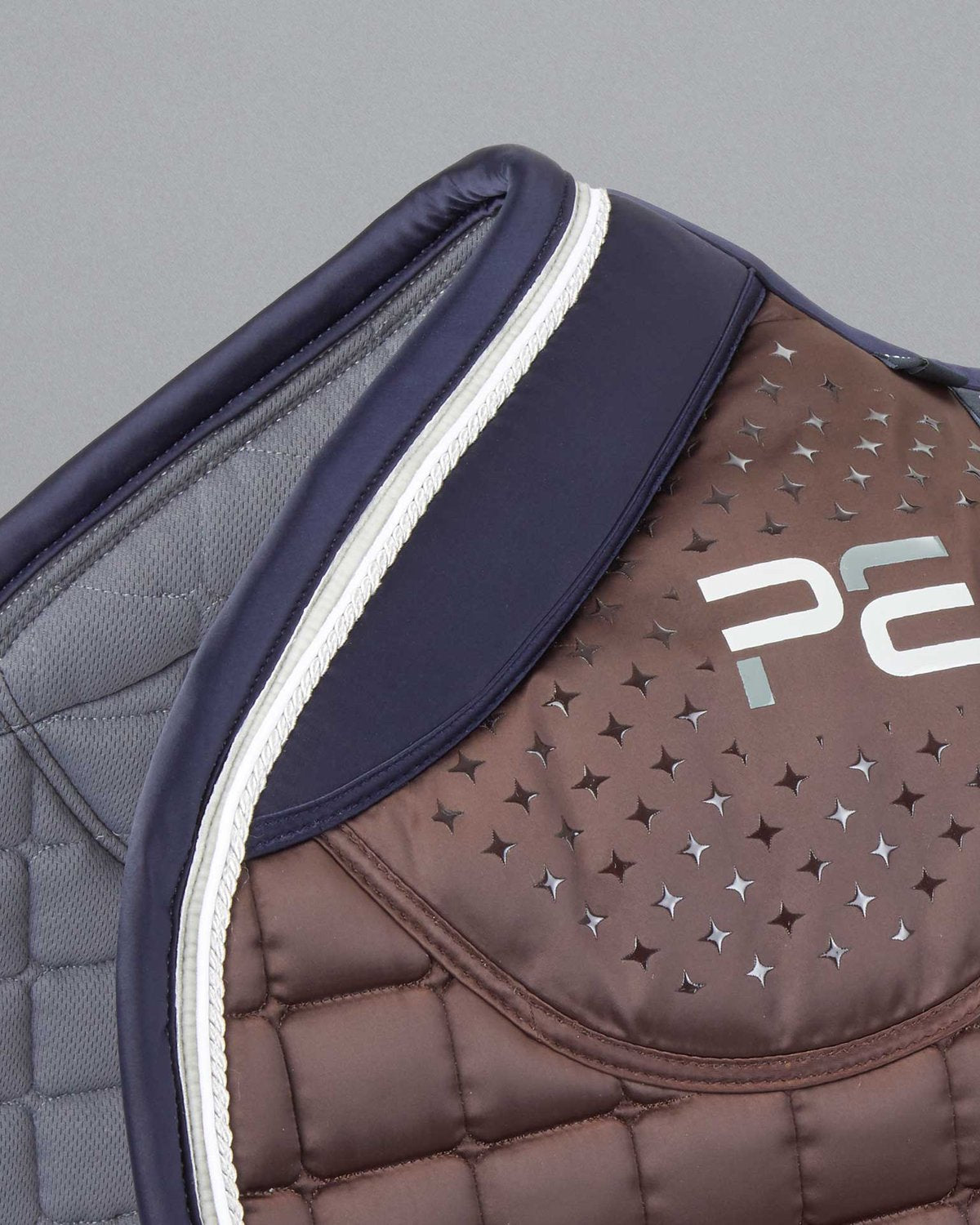 PREMIER EQUINE Azzure Brown Saddle Pad - Anti-Slip Satin GP/Jump Square