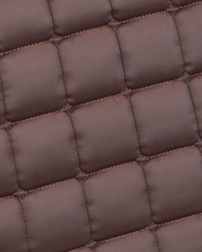 Premier Equine Azzure Brown Quilted Saddle Pad - Anti-Slip GP/Jump Square Detail