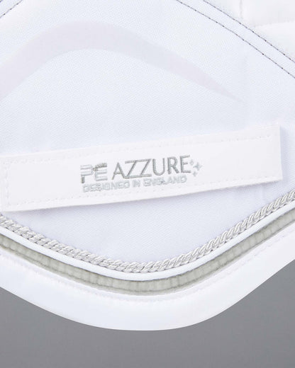 Premier Equine Azzure White Anti-Slip Satin GP/Jump Saddle Pad | Luxury Equestrian Equipment