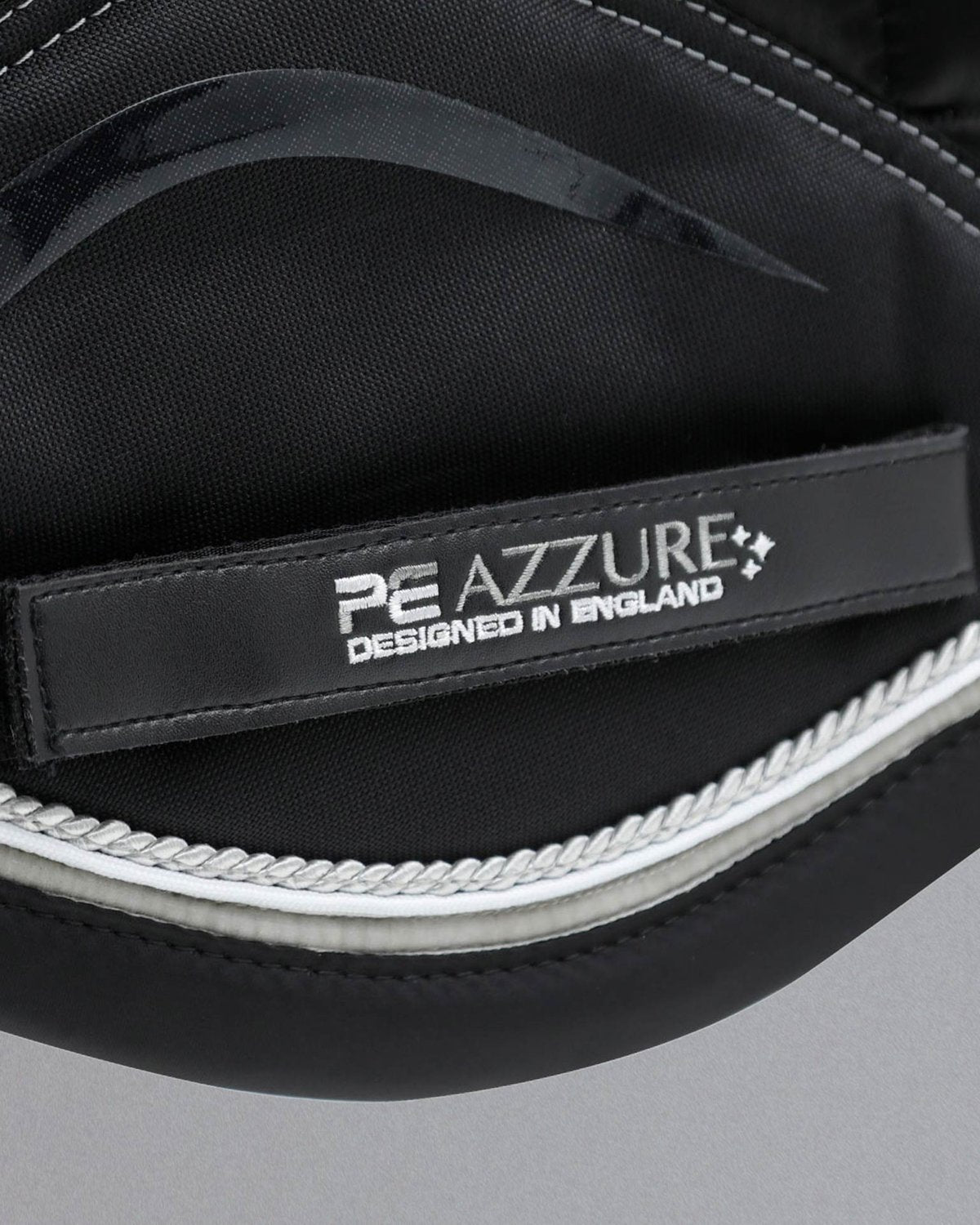 Premier Equine Azzure Black GP/Jump Square Saddle Pad - Anti-Slip, High Wither, Satin Finish. Designed in England