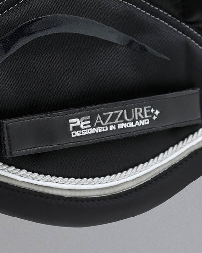Premier Equine Azzure Black GP/Jump Square Saddle Pad - Anti-Slip, High Wither, Satin Finish. Designed in England