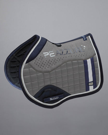 Premier Equine Azure Grey Anti-Slip Satin GP/Jump Saddle Pad - Equiflair