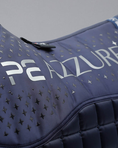 Premier Equine Azzure Navy Satin GP/Jump Square Saddle Pad - Anti-Slip Horse Riding Equipment