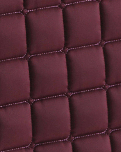 Premier Equine Wine Saddle Pad - Anti-Slip GP/Jump Square with Quilted Satin Finish