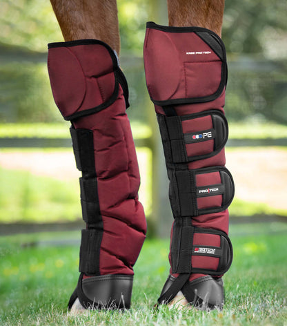 PREMIER EQUINE Ballistic Knee Pro-Tech Horse Travel Boots Burgundy - Knee Protection, Horse Riding Gear