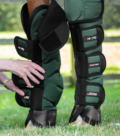PREMIER EQUINE Ballistic Knee Pro-Tech Horse Travel Boots - Green - Enhanced Protection