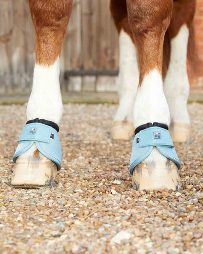 Turquoise Ballistic No-Turn Over Reach Boots for Horses - Equine Leg Protection