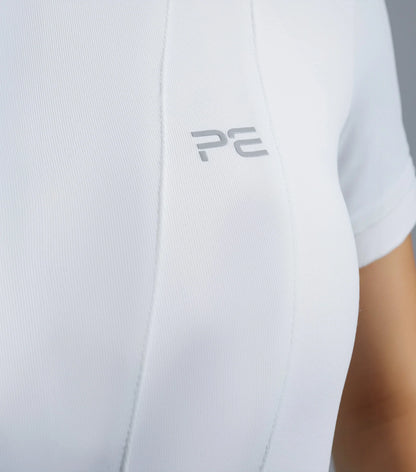 Premier Equine Ladies Show Shirt - White Equestrian Competition Shirt with Breathable, Moisture-Wicking Fabric
