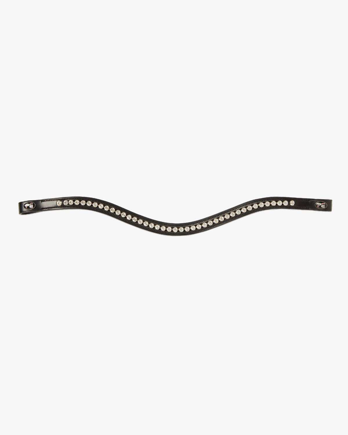 Premier Equine Black Diamante Browband - Shaped Equestrian Horse Bridle Accessory