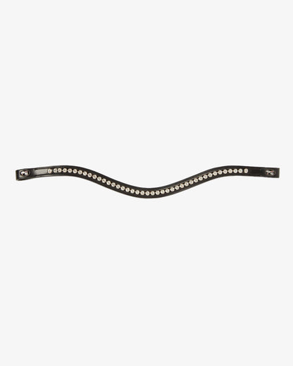 Premier Equine Black Diamante Browband - Shaped Equestrian Horse Bridle Accessory