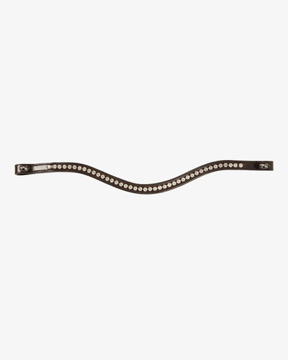 Brown Leather Horse Diamante Browband - Premier Equine Bellissima Shaped