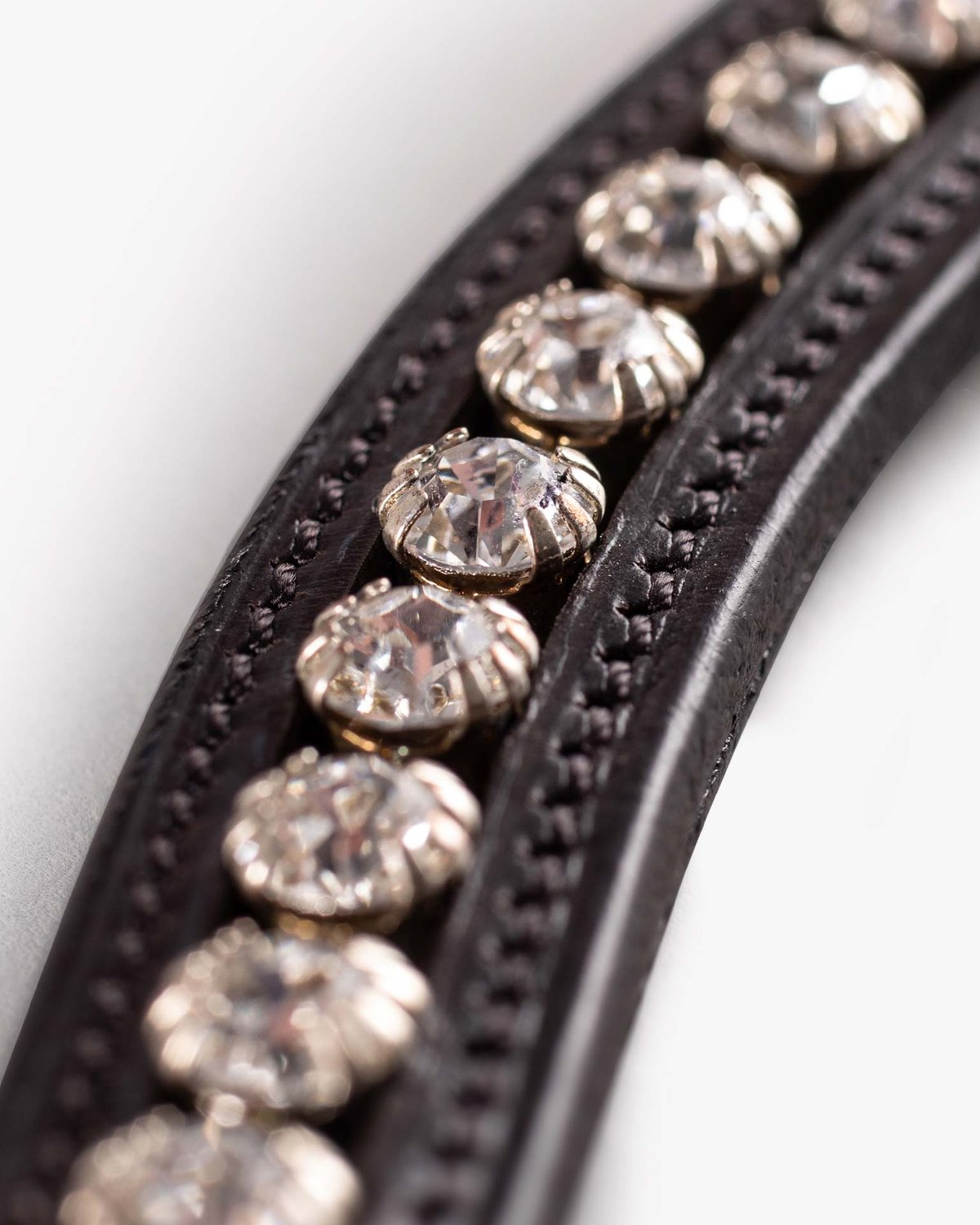PREMIER EQUINE Bellissima Brown Diamante Browband - Italian Leather Horse Bridle Equestrian Tack Equiflair
