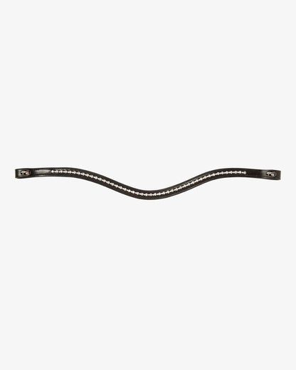 Premier Equine Bergamo Shaped Diamante Black Leather Horse Browband