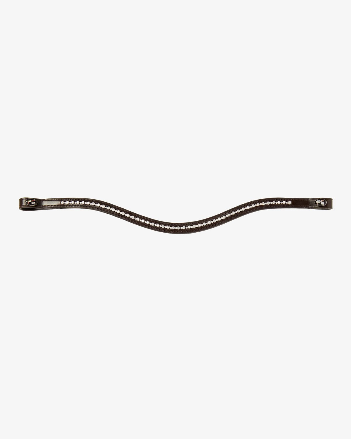 PREMIER EQUINE Bergamo Brown Diamante Browband - Shaped Horse Browband with Crystals