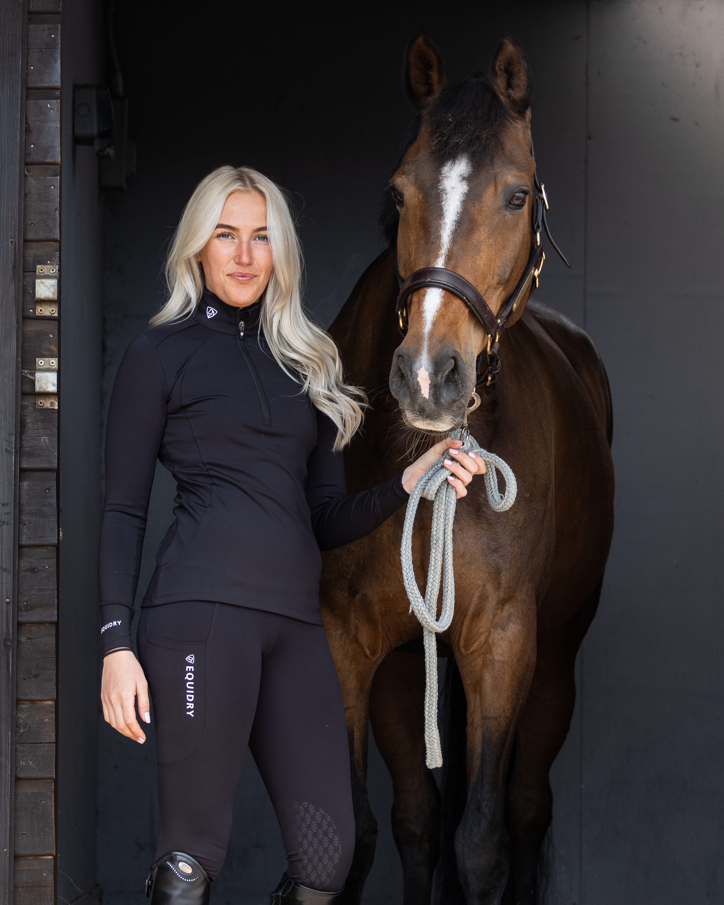 EQUIDRY Women's Water Repellent Base Layer Black/White