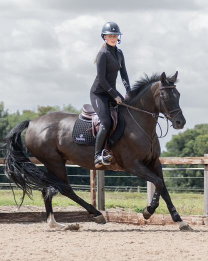 EQUIDRY Water Repellent Leggings Knee Grip Women's Black/White