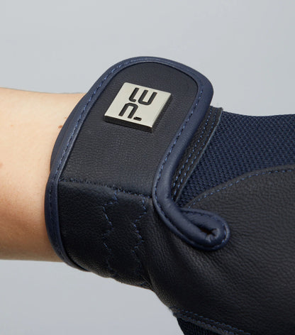 PREMIER EQUINE Bordoni Navy Leather Mesh Riding Gloves - Equestrian Apparel | Equiflair
