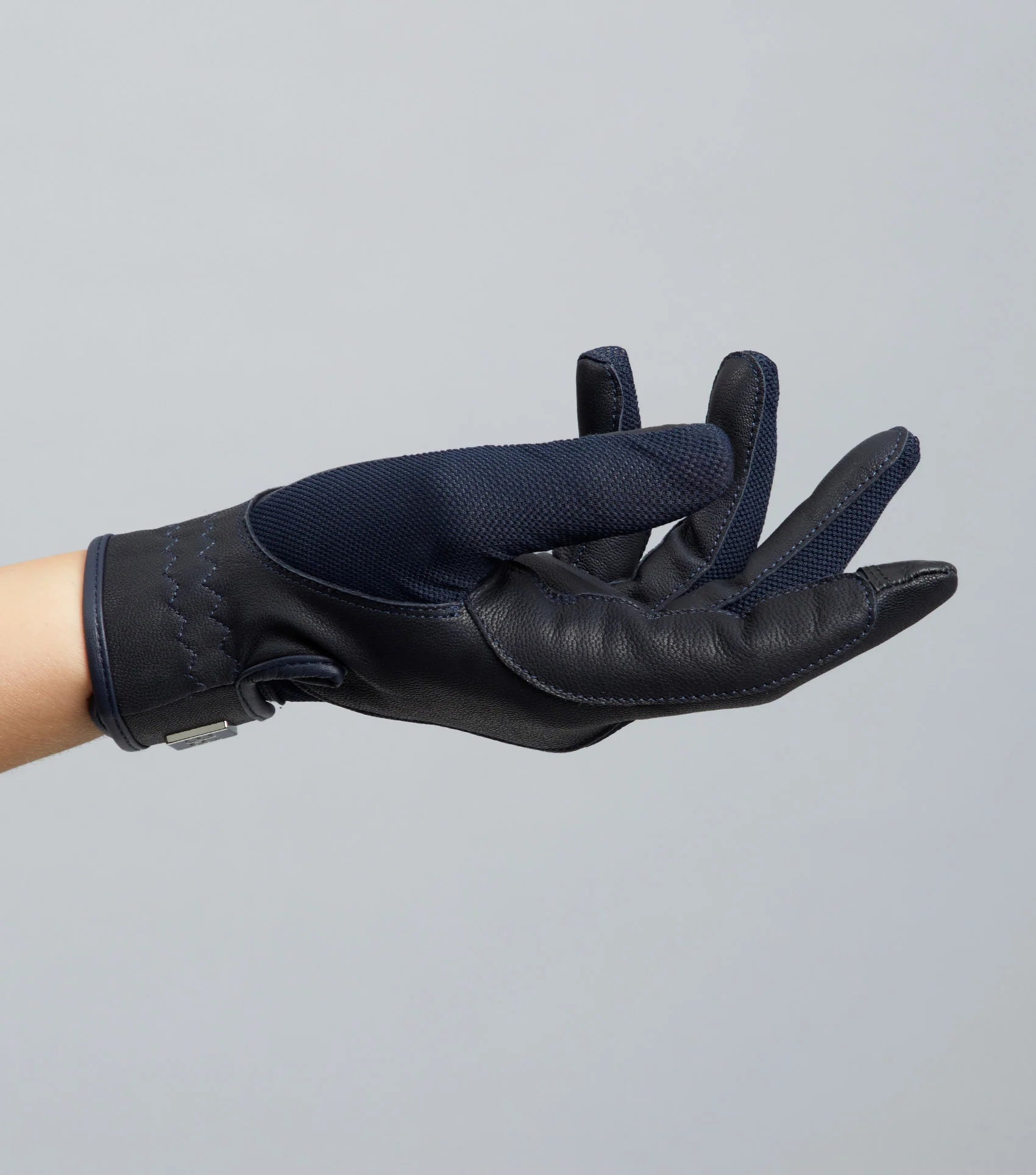 Navy Leather Mesh Riding Gloves | Touchscreen Equestrian Gloves for Women | Equiflair