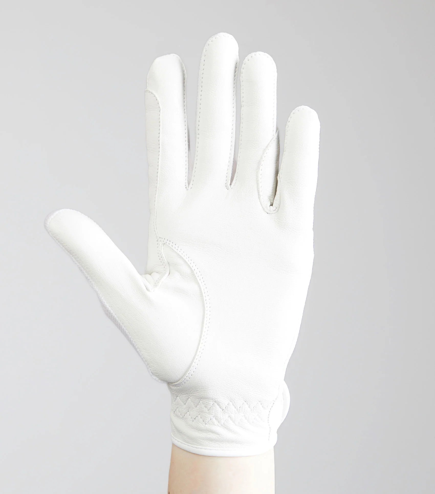 PREMIER EQUINE BORDONI White Leather Mesh Riding Glove for Competition - Breathable, Great Grip