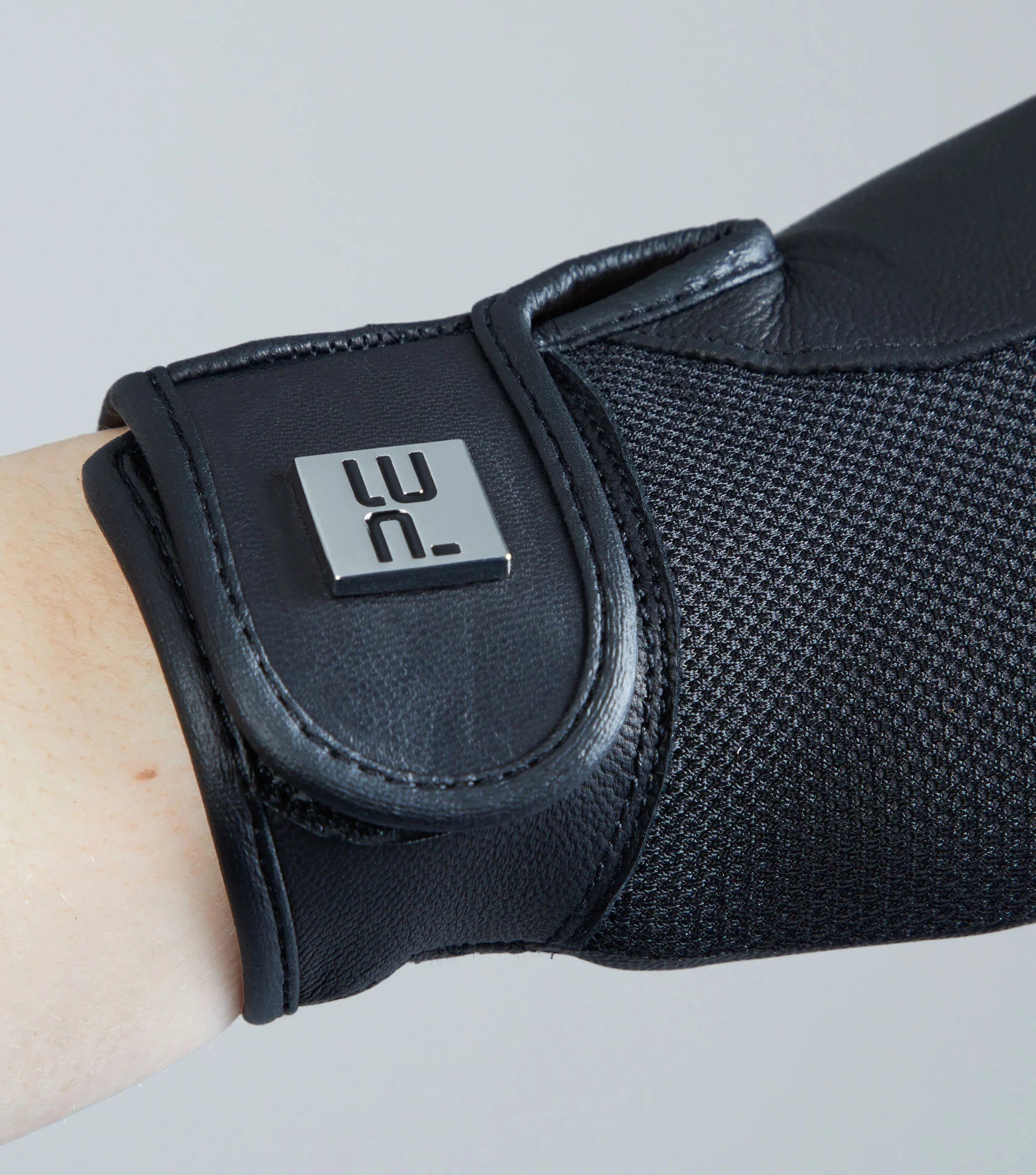 Premier Equine Bordoni Black Leather Mesh Riding Gloves - Equestrian Gloves