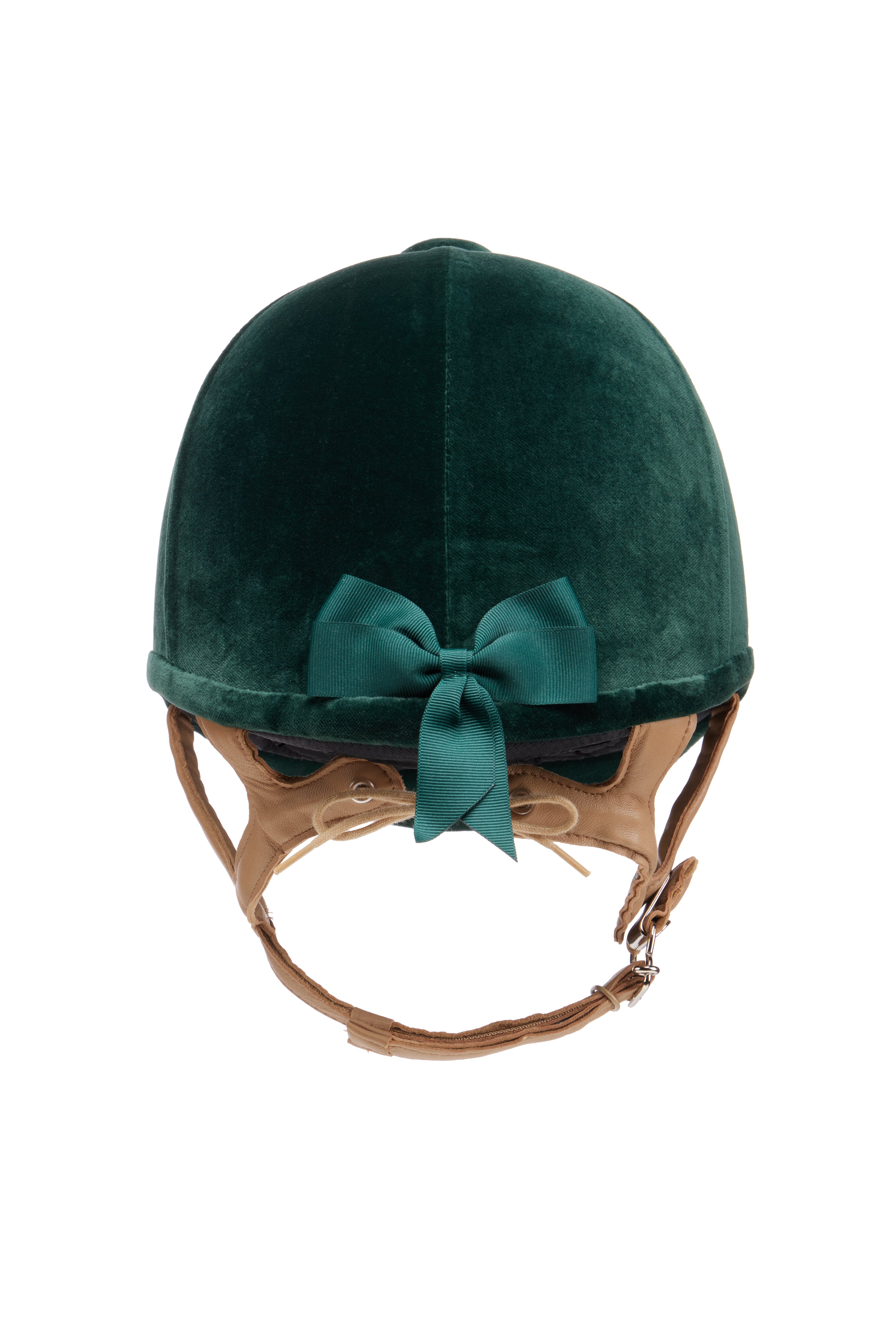 Charles Owen New Fian Helmet - Green Velvet Riding Helmet with Bow Detail | Equestrian Show Hat