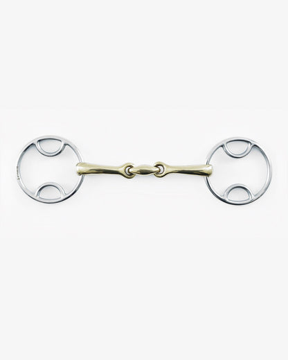 Brass Alloy Bevel Horse Bit - Double Jointed Lozenge Loose Ring Equestrian Tack