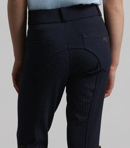 Premier Equine Brava Girls Riding Breeches - Navy, Full Seat Gel, Equestrian Apparel