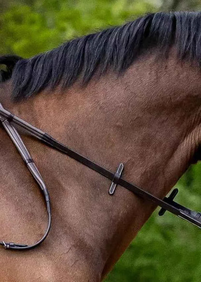 ThinLine English Reins Non-Slip Grip Stud Hook With Stoppers Brown