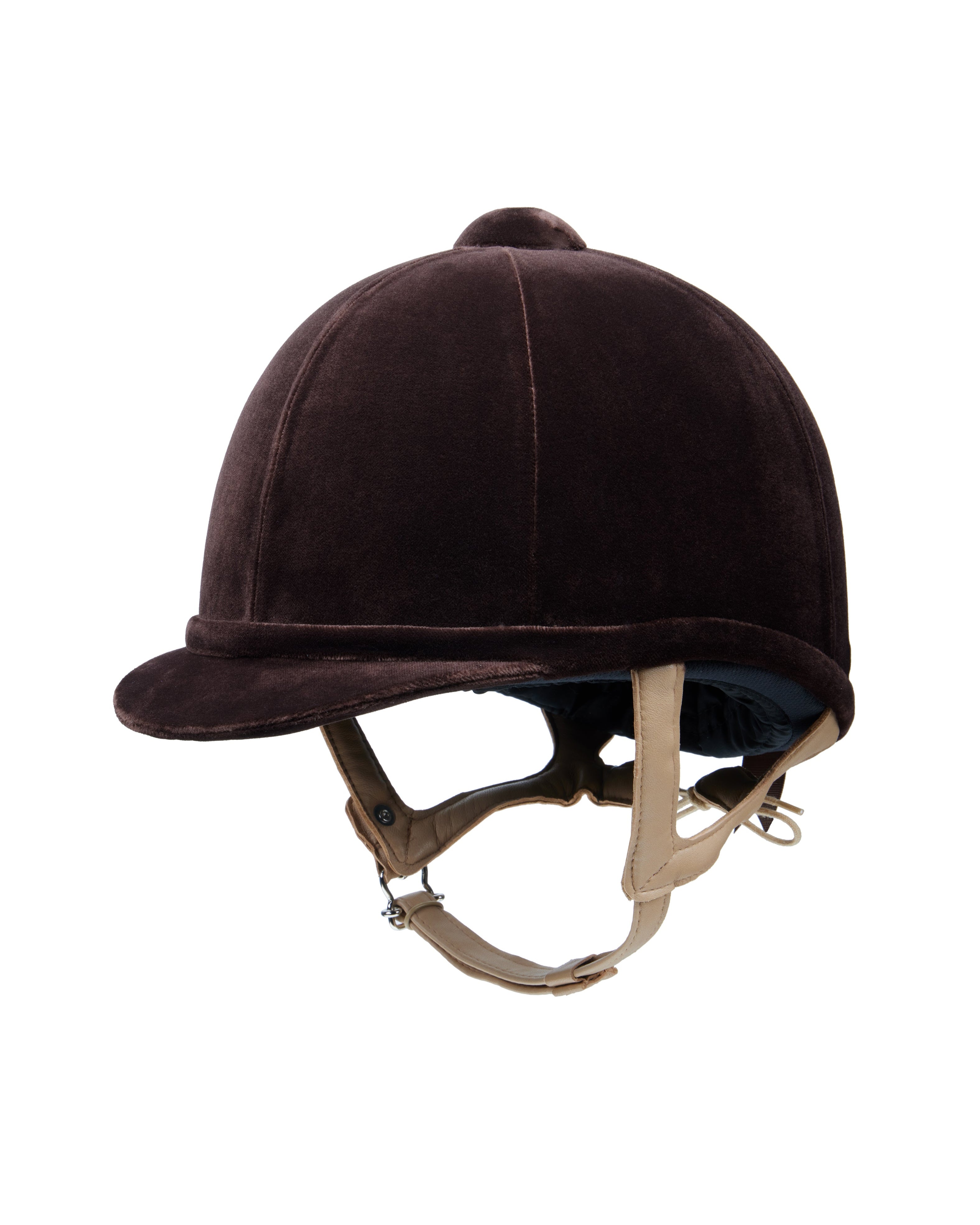 CHARLES OWEN FIAN Brown Velvet Riding Helmet - Equestrian Safety Gear