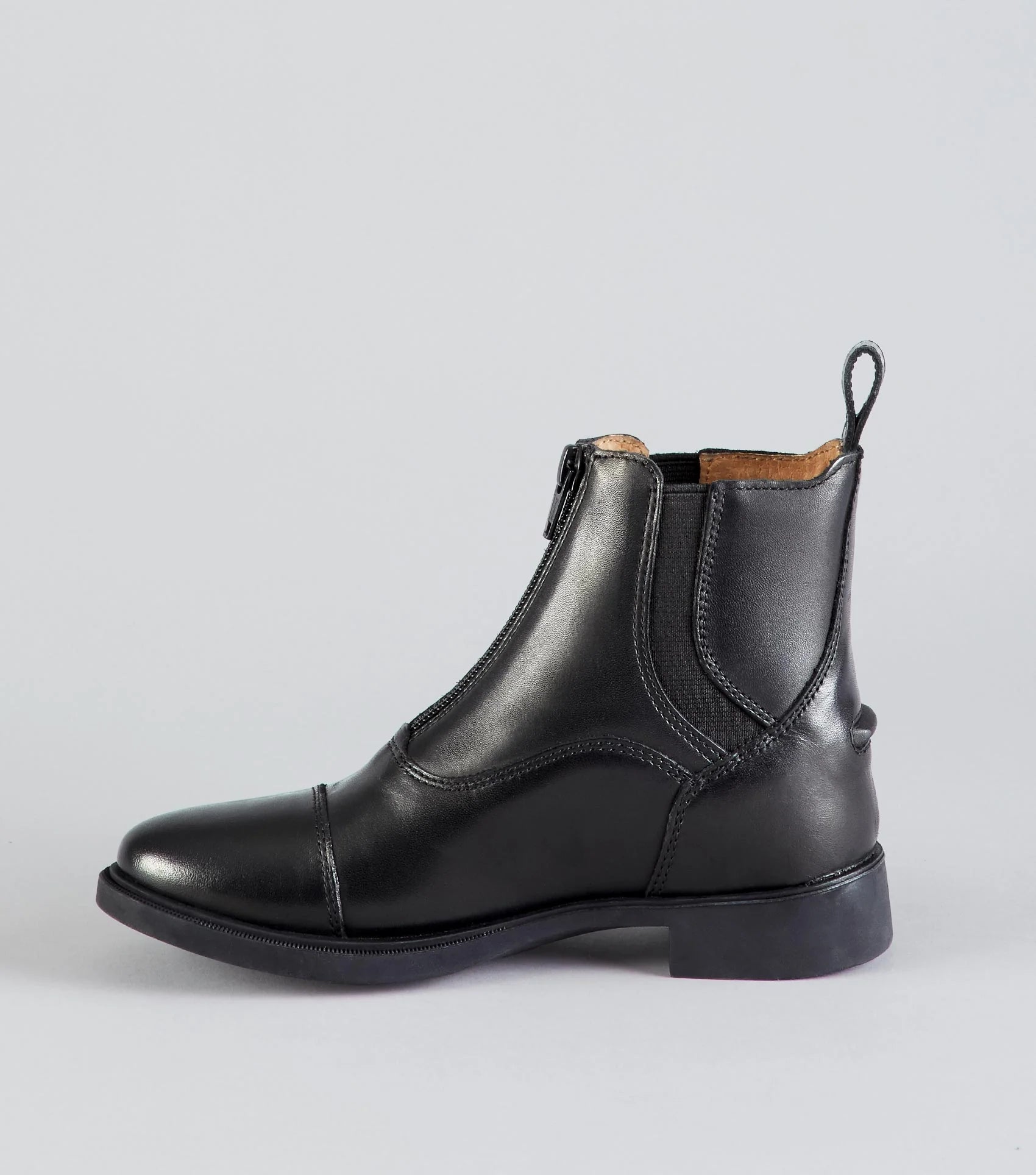 Junior Riding Boots: Black Leather Paddock Boots - PREMIER EQUINE