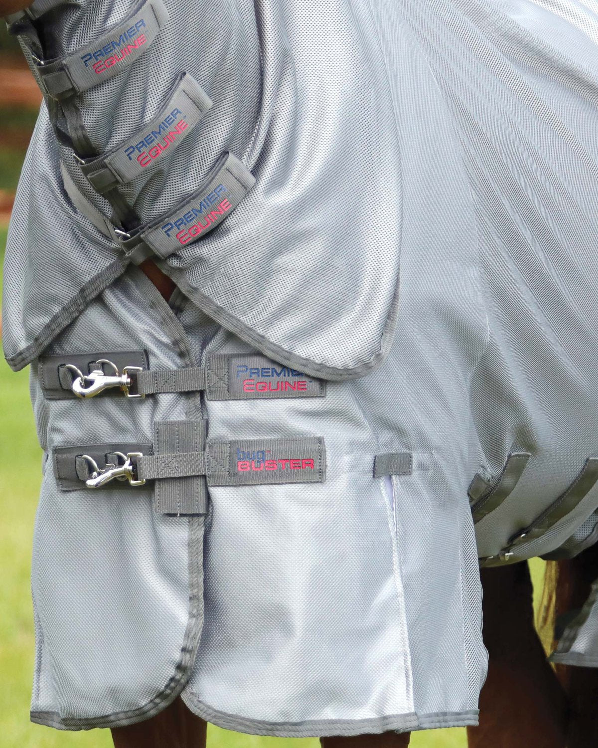 Premier Equine Combo Bug Buster Fly Rug with Belly Flap Silver
