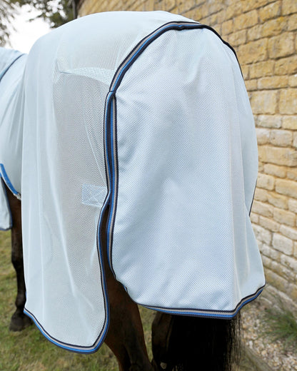 Equiflair Blue Horse Fly Rug: Summer Bug & UV Protection. Detachable Neck, Belly Flap. #HorseCare #FlyControl