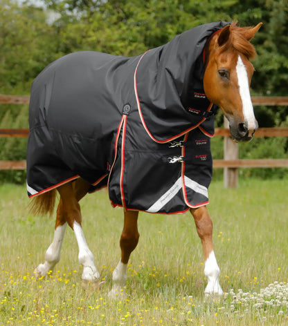 Premier Equine Buster 100g Turnout Rug with Snug-Fit Neck Cover Black