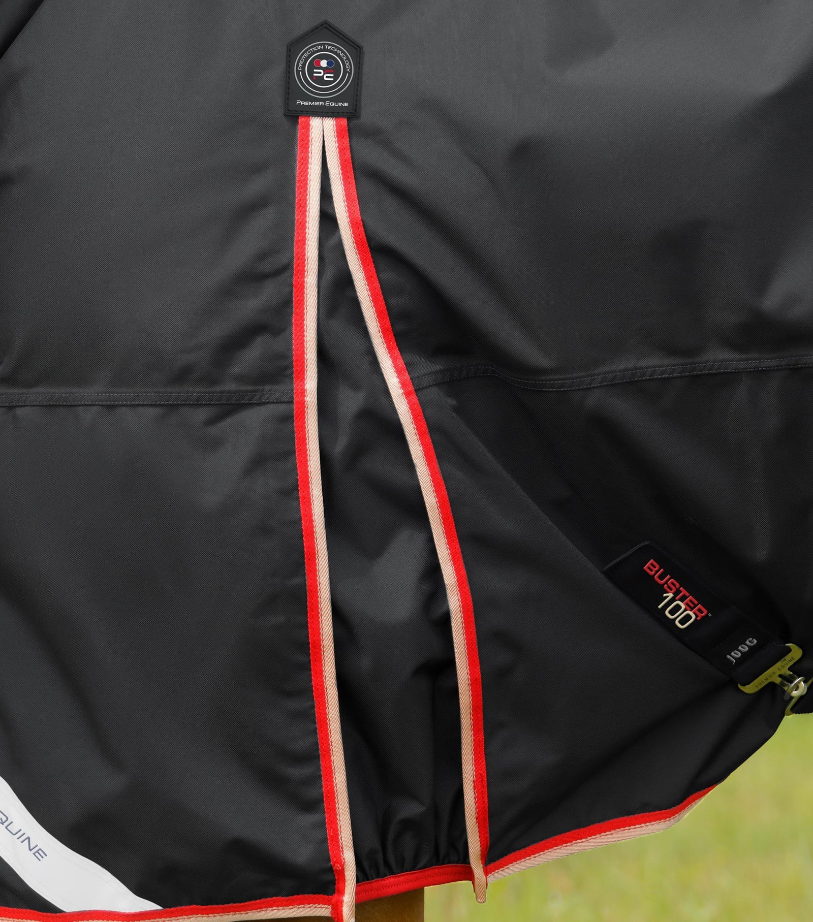Premier Equine Buster 100g Turnout Rug with Snug-Fit Neck Cover Black