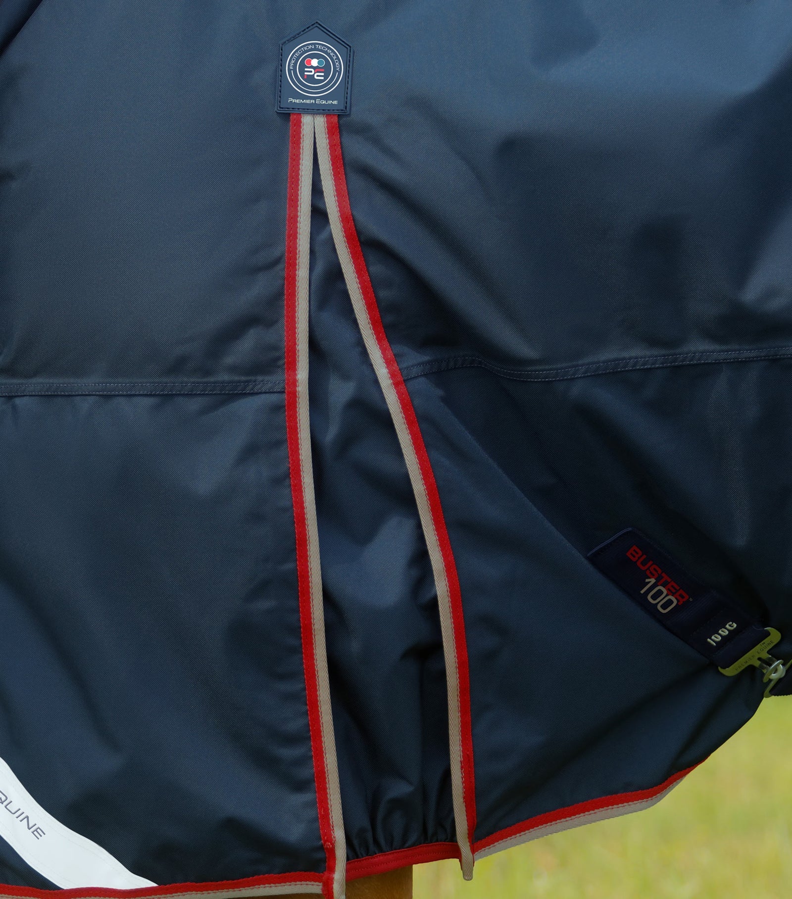Premier Equine Buster 100g Turnout Rug with Snug-Fit Neck Cover Navy