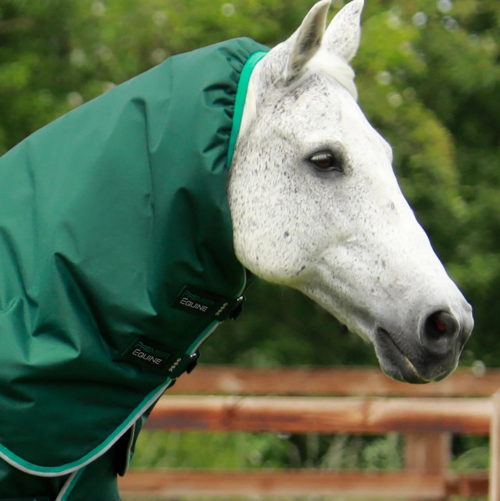 Premier Equine Buster 200g Turnout Rug with Snug-Fit Neck Cover Green