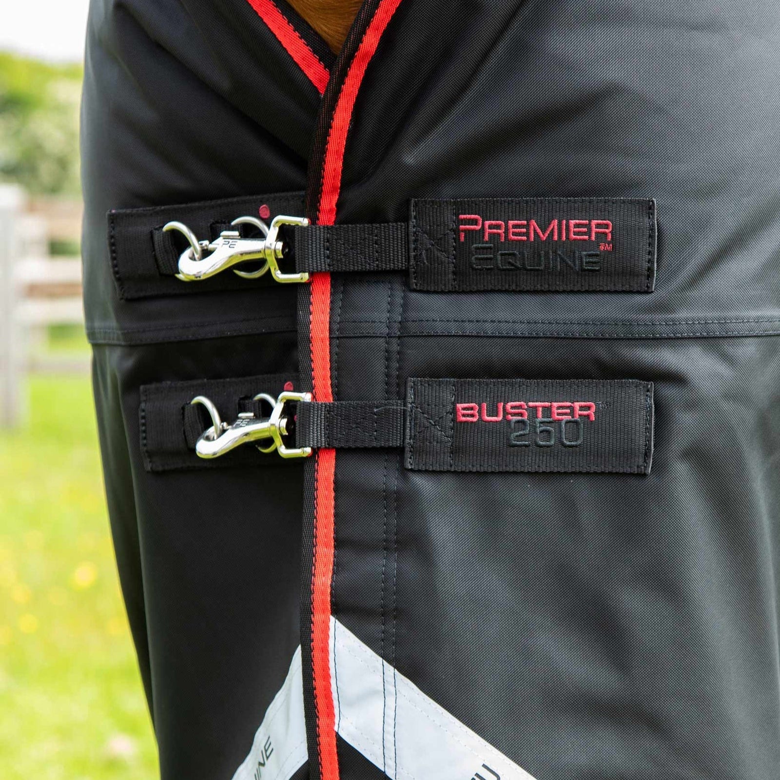 Premier Equine Buster 250g Turnout Rug with Classic Neck Cover Black