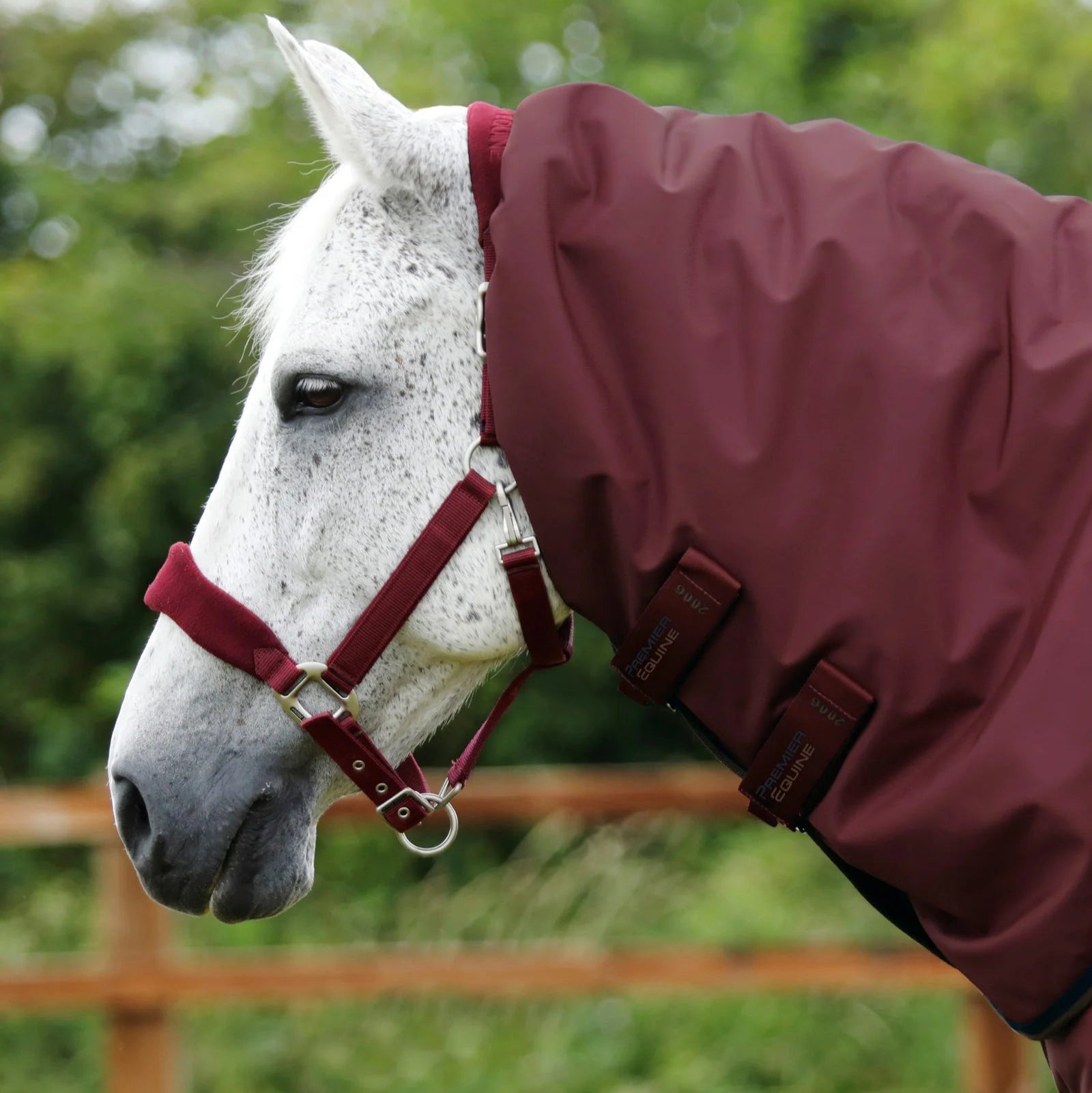 Premier Equine Buster 400g Turnout Rug with Snug-Fit Neck Cover Burgundy