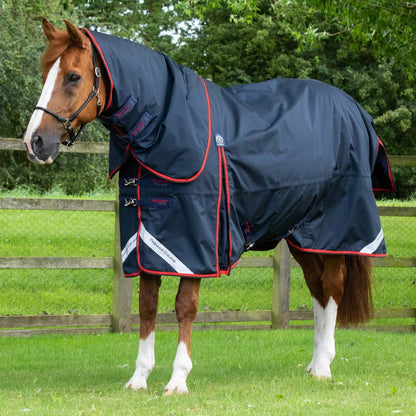 Premier Equine Buster 420g Horse Rug, Heavyweight Turnout Rug, Navy with Neck Cover